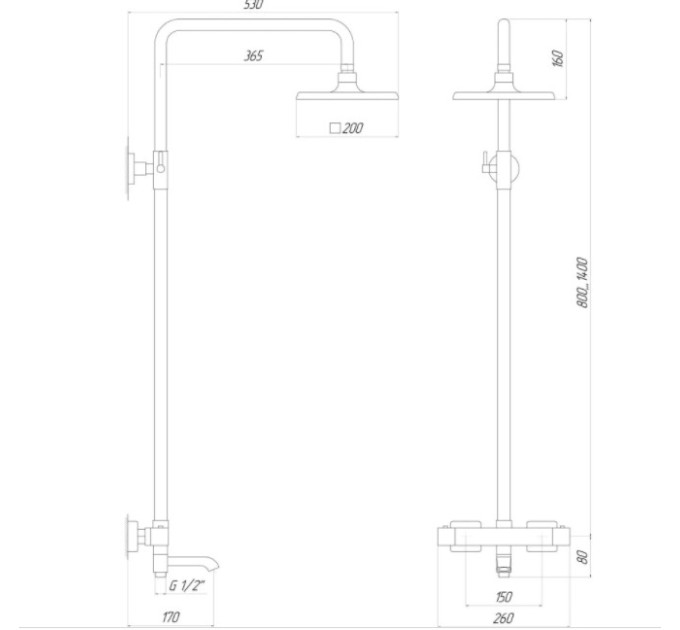 Душова система Globus Lux Termostatic Q GLM-0041T