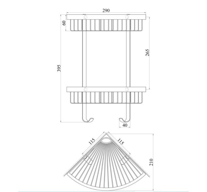 Поличка кутова TOPAZ 4115-2