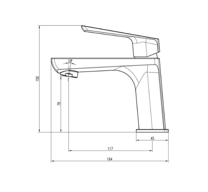 Змішувач для умивальника TOPAZ LEXI TL-21201-H57-0