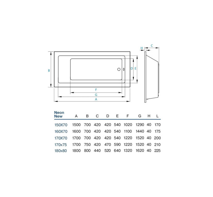 Ванна Koller Pool Neon New 150х70см