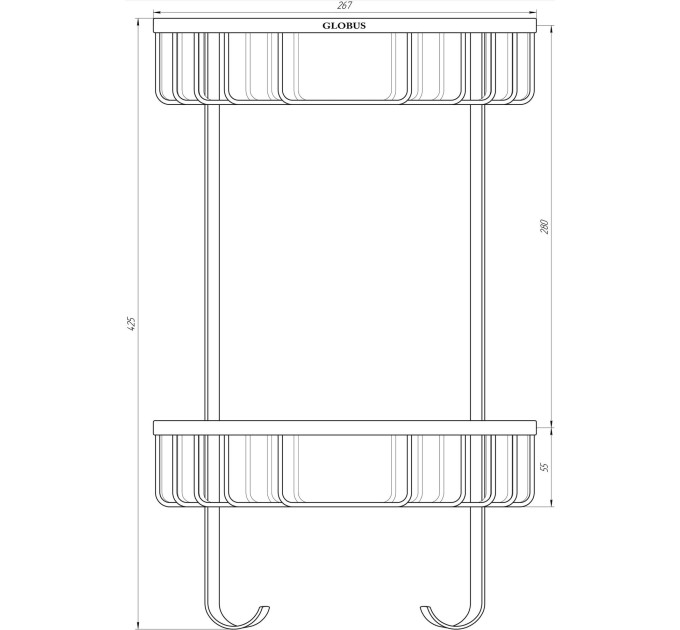 Подвійна поличка Globus Lux SS8488