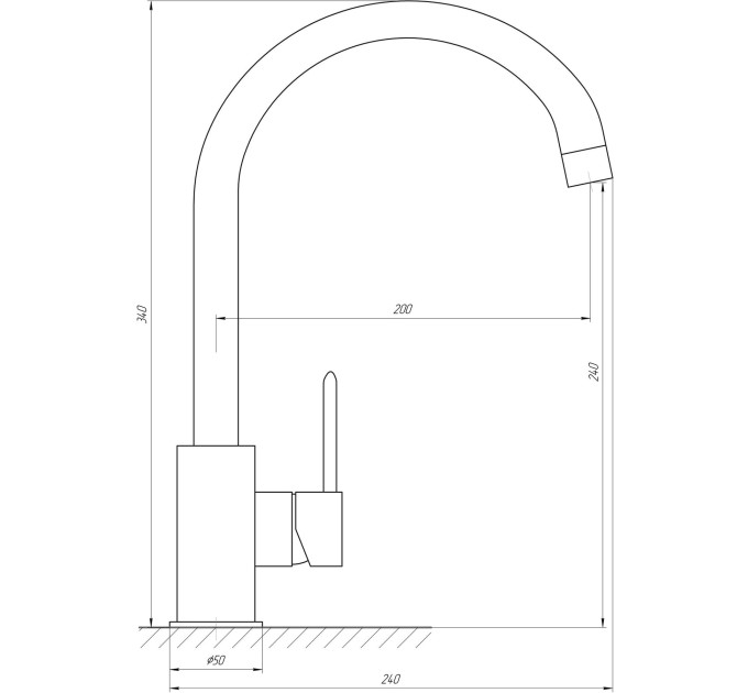 Змішувач для кухні TOPAZ BARTS TB 07403-H36