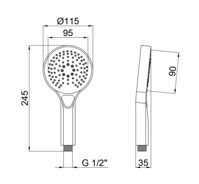 Лійка для ручного душу Qtap Rucni A120O3KCW (35783)