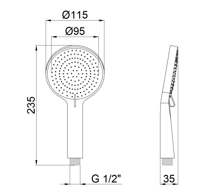 Лійка для ручного душу Qtap Rucni A116O3PCW (35797)