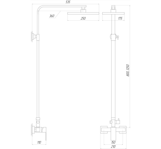 Душова система Globus Lux SICILIA SBQ-SH-125-BB