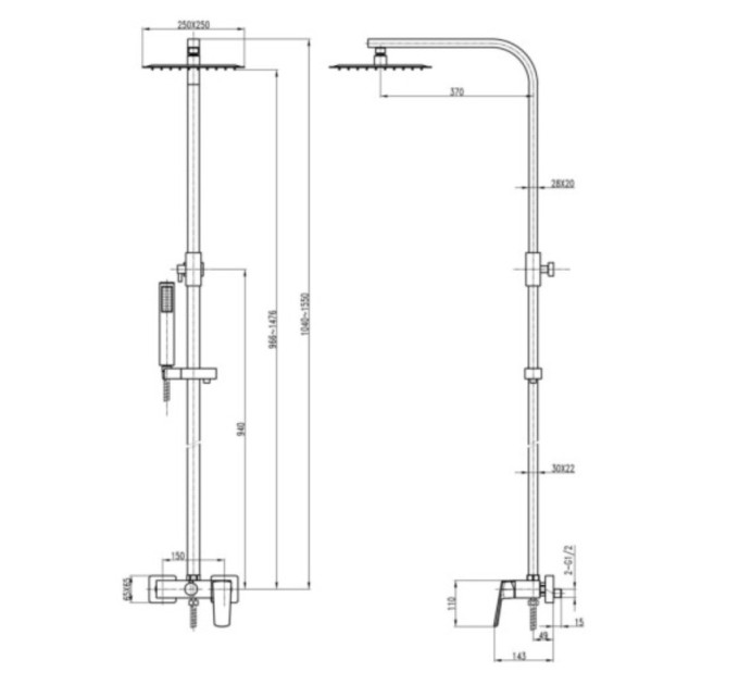 Душова система TOPAZ LEXI TL 21702-H57-00