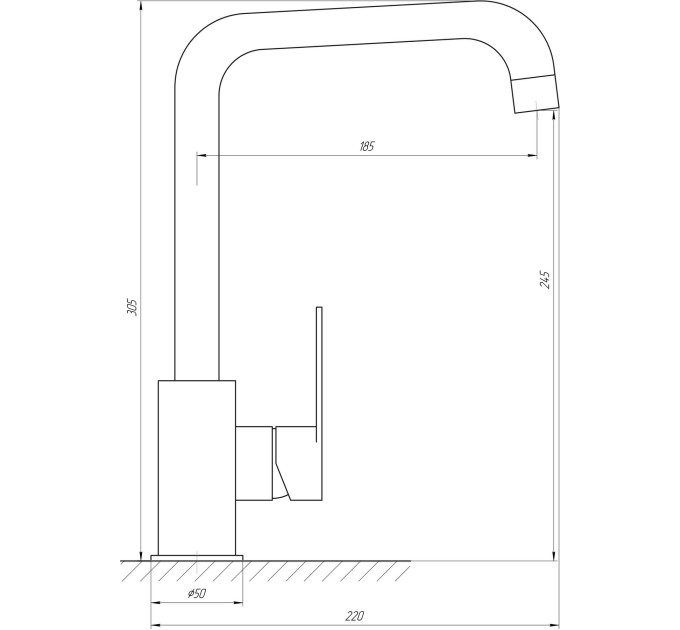 Змішувач для кухні TOPAZ BARTS TB 07423-H36