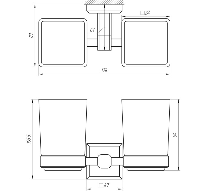 Стакан подвійний Globus Lux SQ9428