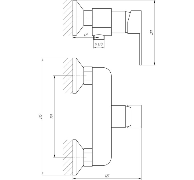 Змішувач для душу Globus Lux Milano GLM-0105N