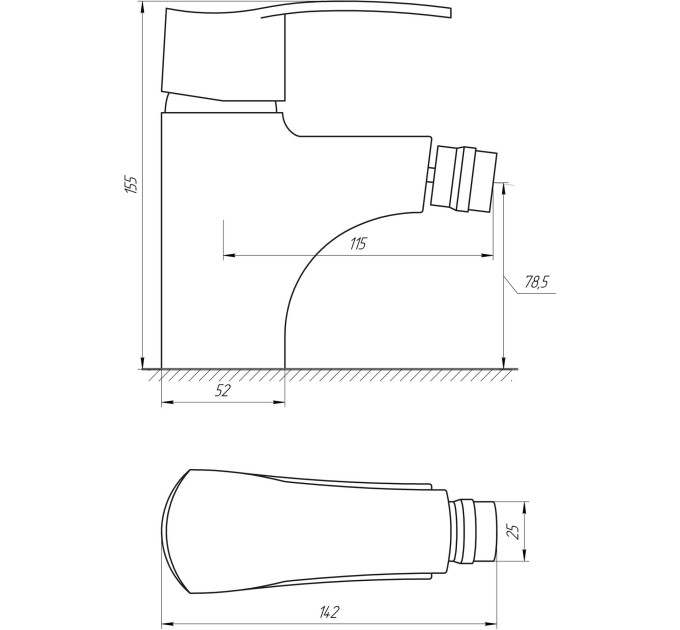 Змішувач для біде Globus Lux QUEENSLAND GLQU-106