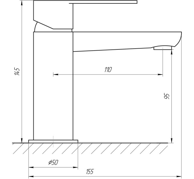 Змішувач для умивальника TOPAZ BARTS TB 07202-H36