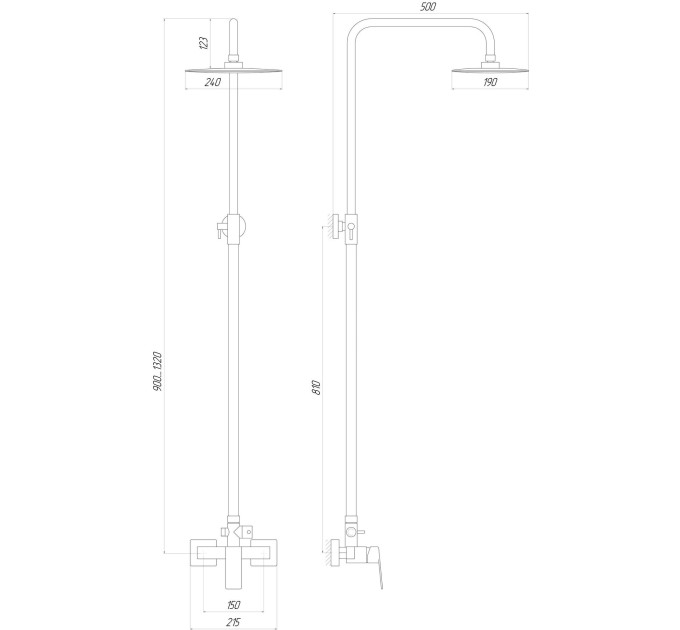 Душова система TOPAZ BARTS-TB 07102-H36-S