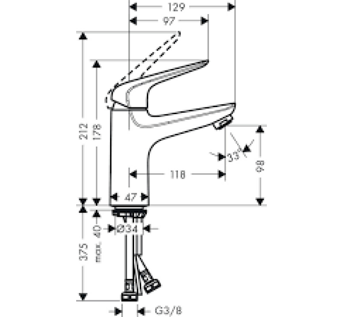 Змішувач для умивальника Hansgrohe Novus 71034000