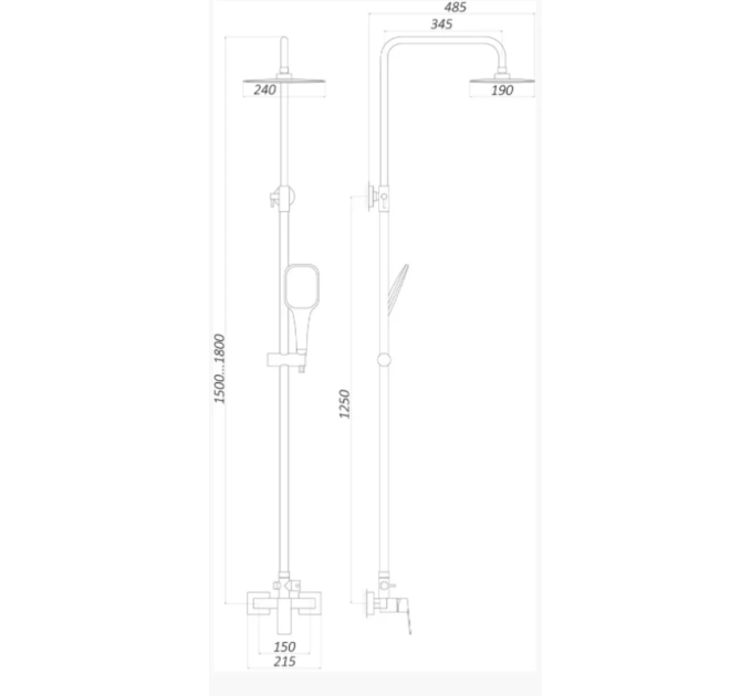 Душова система TOPAZ ODISS TO 18702-H52-BL