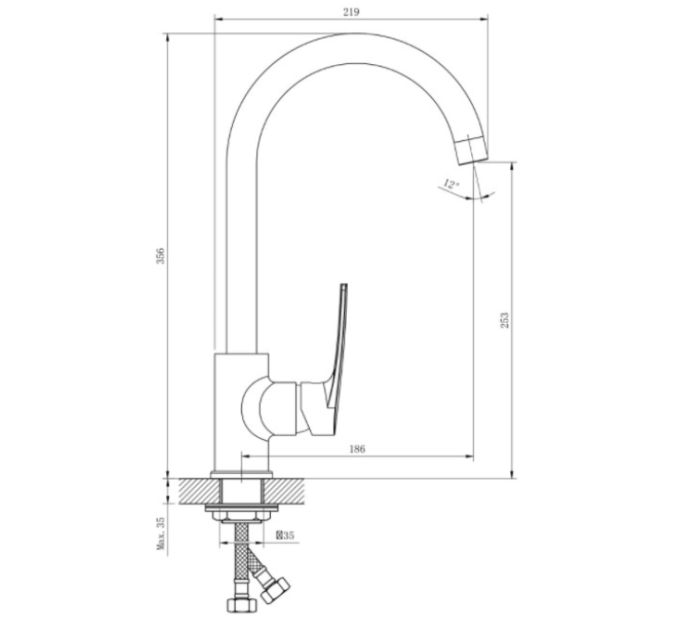 Змішувач для кухні Imprese KAMPA (55285)